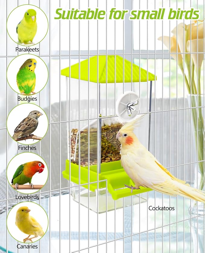 BNOSDM No Mess Automatic Bird Feeder 2 Pcs Anti-Splash Bird Feeder Acrylic - Image 9