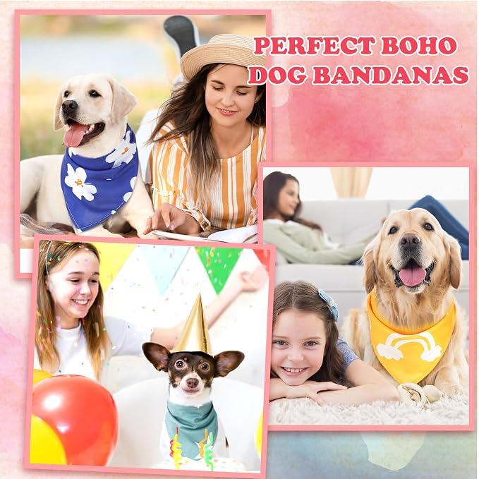 150 Pcs Boho Dog Bandanas Bulk Pet Bibs Colorful Triangle Scarf Pet Boho - Image 5