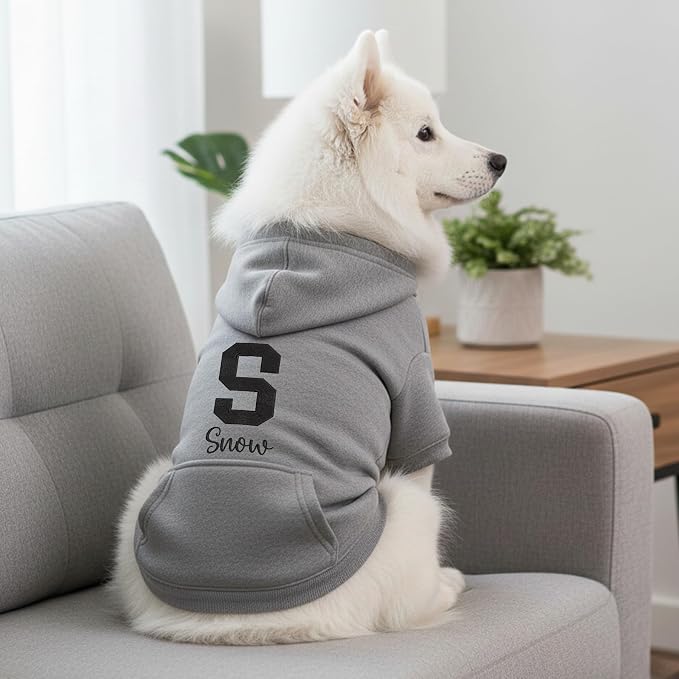 Personalized Dog Hoodie, Custom Embroidered Name Pet Hoodie, Warm Winter Outfit - Image 5