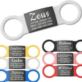 Anavia Slide On Silent Pet ID Tags, S/M/L/XL Personalized Black Stainless Steel by Anavia