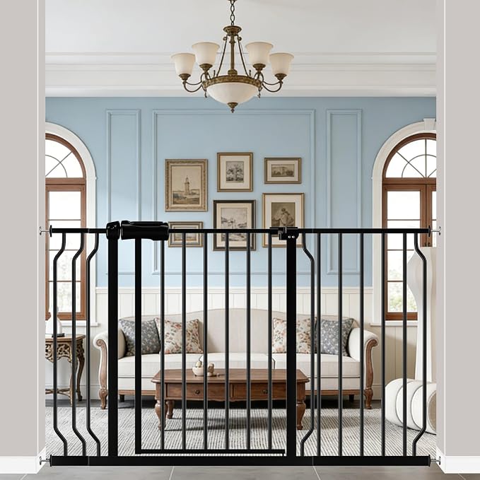 WAOWAO Baby Gate 43.3-52.75" Extra Wide Pressure Mounted Walk Through Swing by WAOWAOBABYSAFETYPRODUCTS