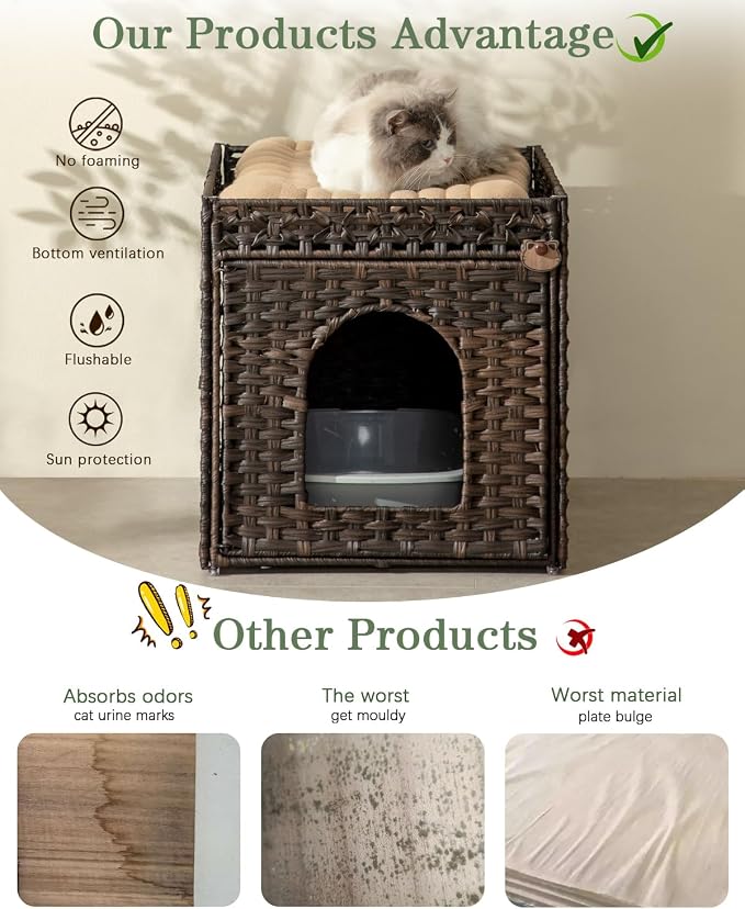 Cat Litter Box Enclosure Furniture, Hidden Litter Box - Image 4