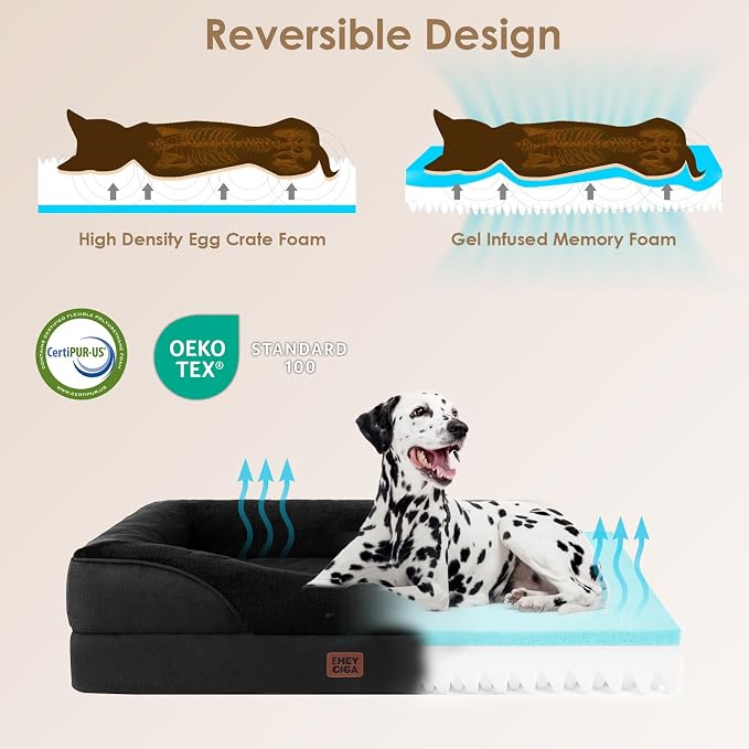 EHEYCIGA Orthopedic XL Dog Bed for Large Sized Dog, Waterproof Liner & Washable - Image 2