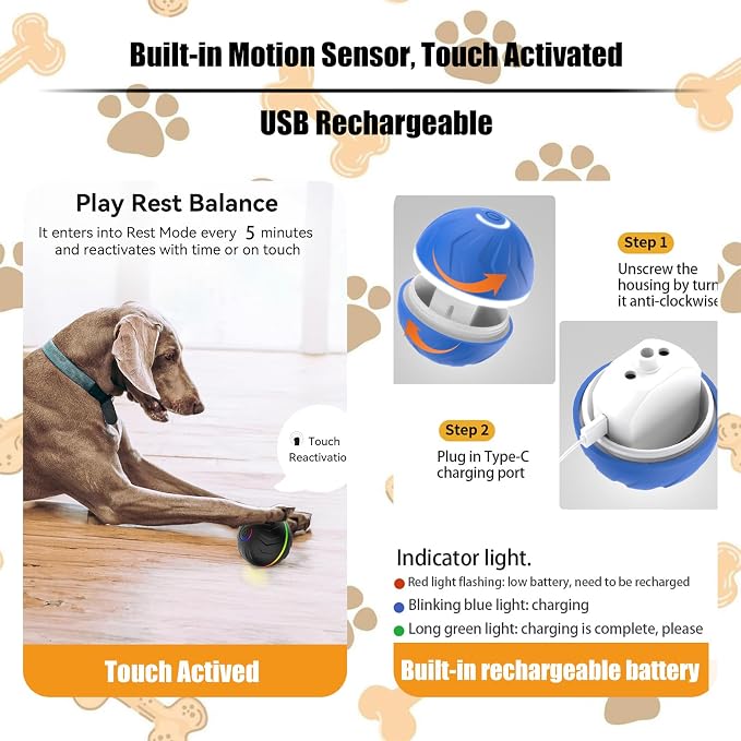 Interactive Dog Toys Dogs Ball, Moving Dog Toy - Image 4