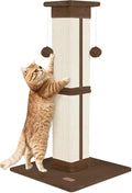 Cat Scratching Post 33 inch for Indoor Cats, High Cat Scratch Post Brown by Unknown