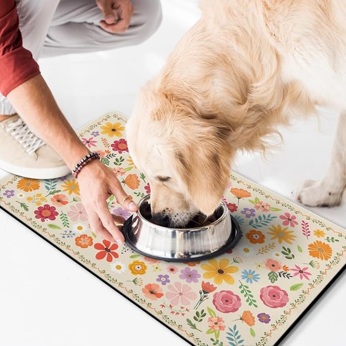 Pet Feeding Mat for Floors Waterproof Dog Mat for Food and Water Absorbent - Image 7