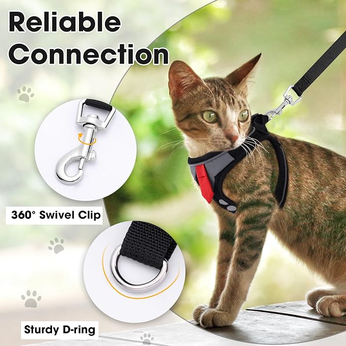 Cat Harness and Leash Set for Walking Escape Proof, Soft Adjustable Kitten - Image 6