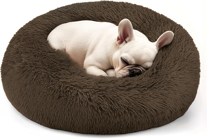 Dogs Bed for Small Dogs, Anti-Anxiety Washable Round Bed by Hoewina