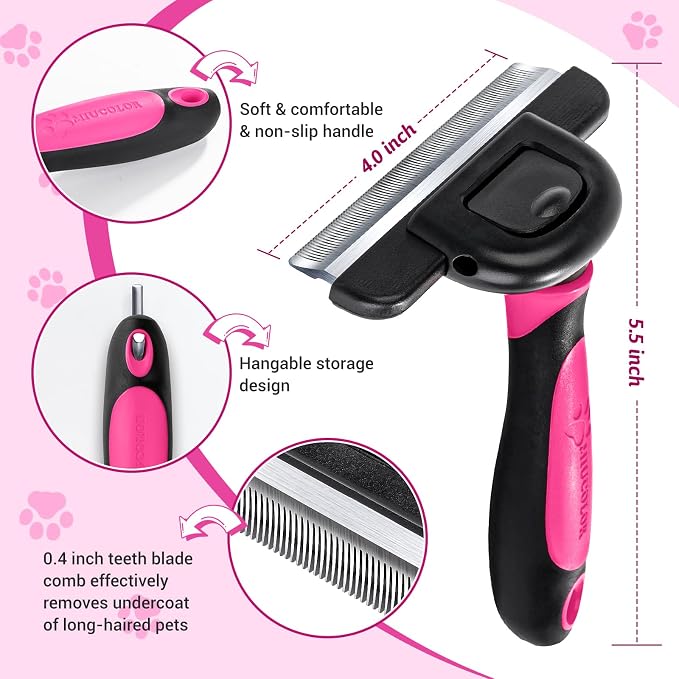 MIU COLOR Long Hair Pet Grooming Brush, Deshedding Tool - Image 5