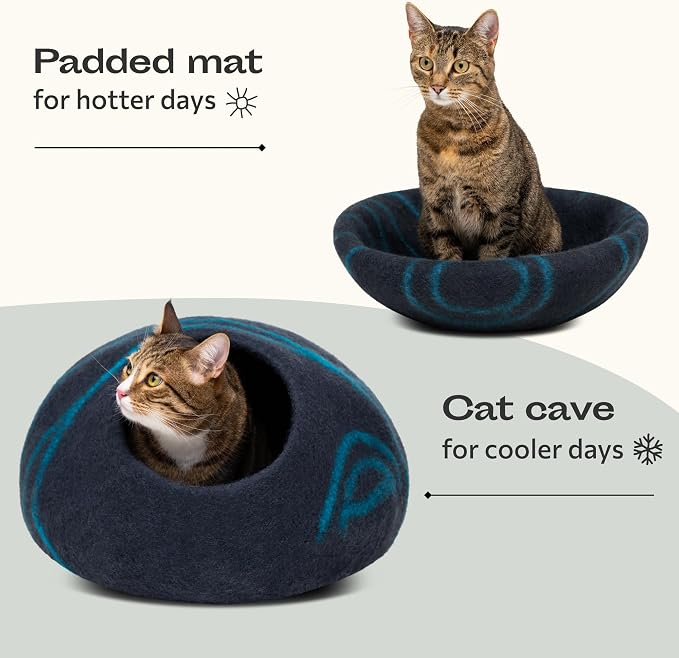 MEOWFIA Cat Cave – Premium Felt Cat Bed - Image 4