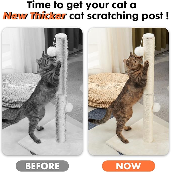 PowerKing Natural Sisal Replacement Scratching Post, 4 Pieces M8 Cat Scratch - Image 3