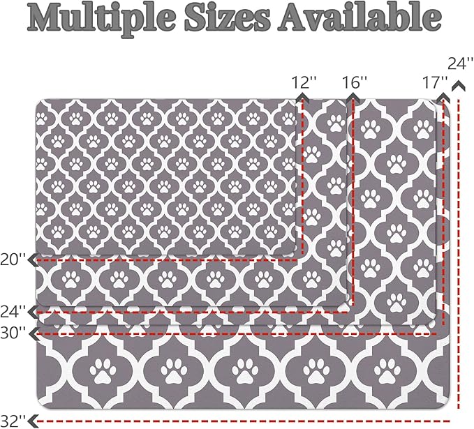 Dog Food Mat 12X20 Inch Pet Feeding Absorbent Mats - Image 4