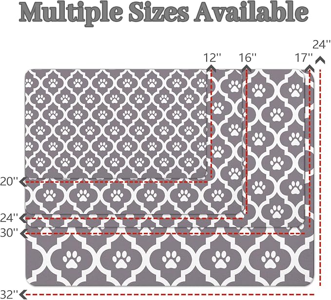 Dog Food Mat 24X32 Inch Pet Feeding Absorbent Mats - Image 4