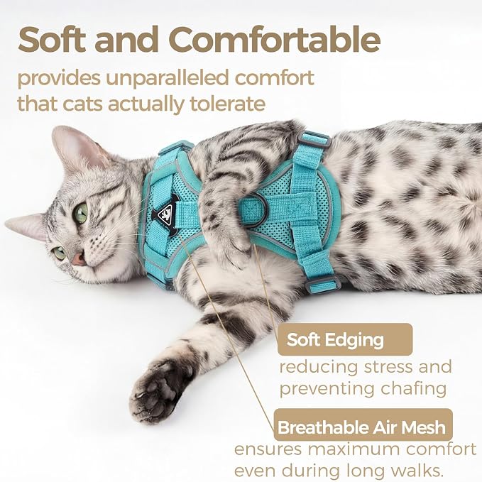 Cat Harness and Leash Set Escape Proof Tactical Large Kitten Harness Emotional - Image 7