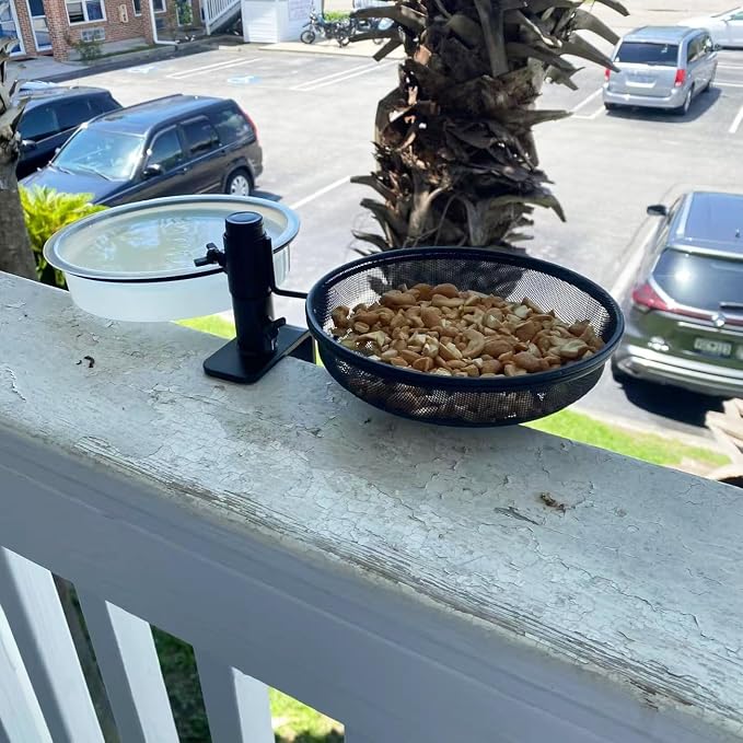 Plastic Round Bird Feeder Bowl and Metal Round Bird Feeder Tray, Wild Birds - Image 7