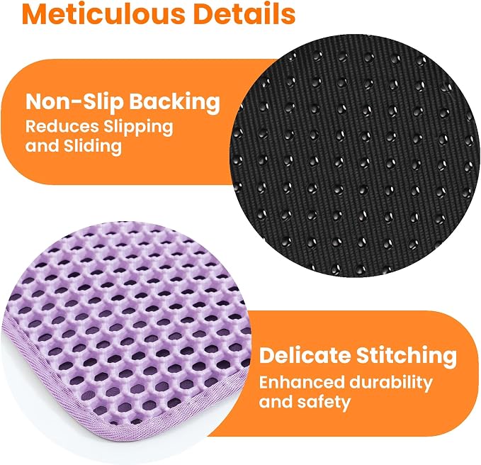 Jumbo Cat Litter Mat, 46x26 Inches Double Layer Honeycomb Litter Trapping Mat - Image 8