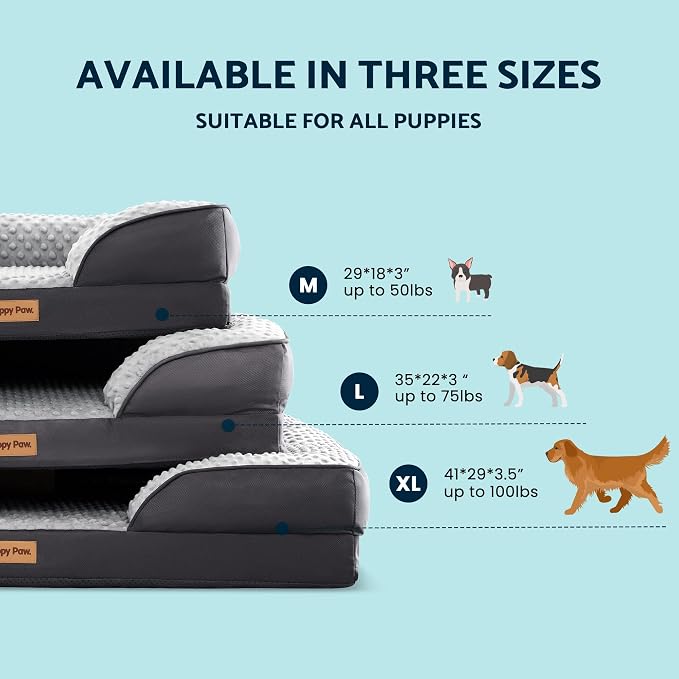 Dog Bed for Small and Medium Dogs & Cats, Waterproof Lining for Indoor Outdoor - Image 2
