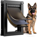 Dog Door for Door All Aluminum 3 Flaps Black, Large Dog Doggy Doggie Door by PETCOMING