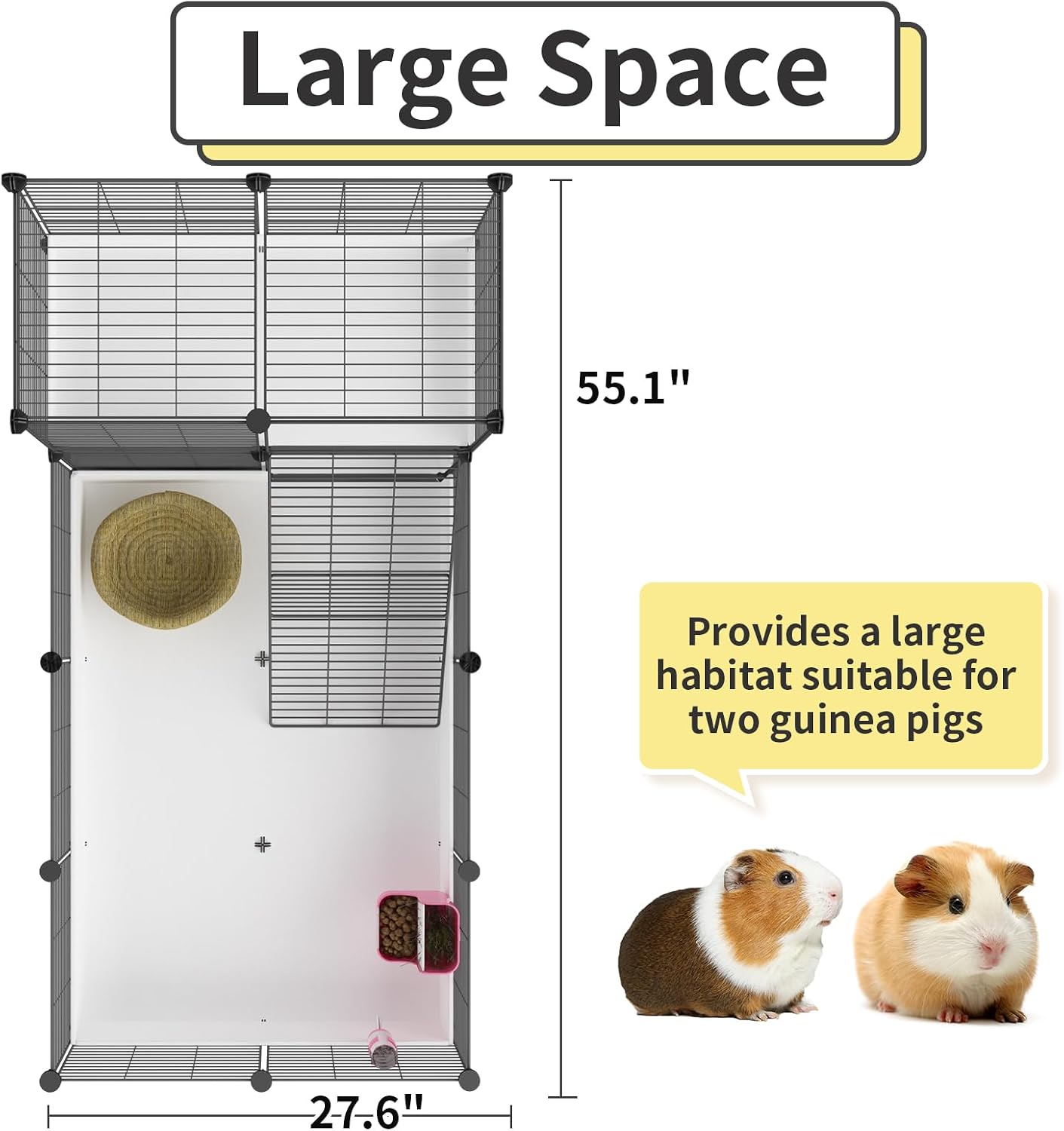 Oneluck Guinea Pig Cage with Waterproof Plastic Bottom - GlobalHabitat Supply