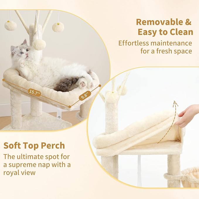Heybly Cat Tree, 45.3-Inch Cat Tower - Image 4