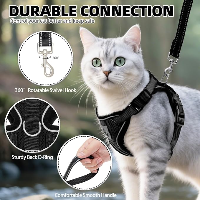PUPTECK Cat Harness and Leash Set Escape Proof Reflective Cat Walking Harness - Image 5
