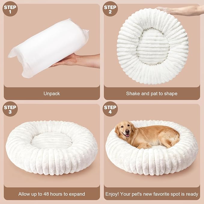 Self Warming Pet Bed, Donut Dog Bed - Image 6