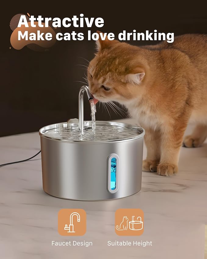 Cat Water Fountain Stainless Steel: Cat Fountain - Image 6