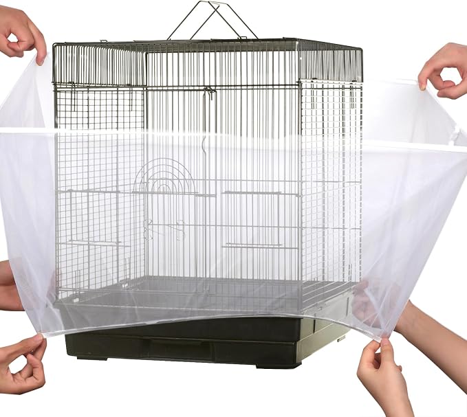 Sibba Bird Cage Seed Catcher Airy Gauze Guard Catcher Parrot Nylon Mesh Net - Image 5