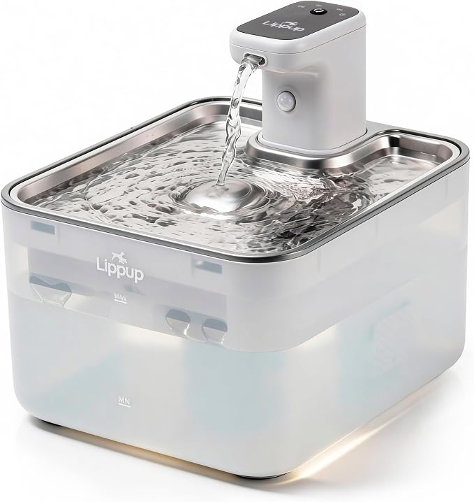 Cat Water Fountain Cordless, 88oz/2.6L Wireless Pet Water Fountains by LIPPUP
