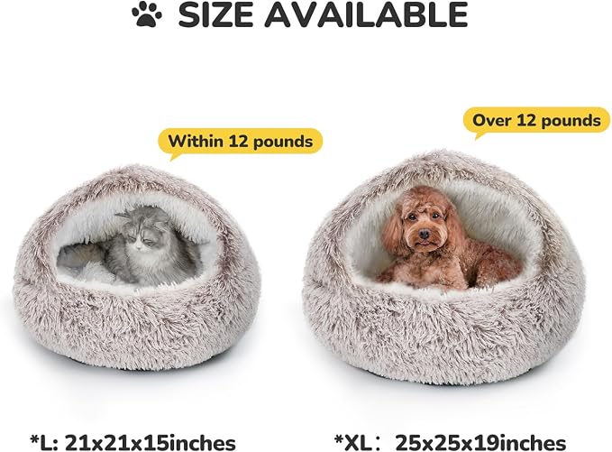 CATISM Plush Hooded Cat Bed, Calming Nest, Self-Warming Cave, Cozy Pod - Image 6