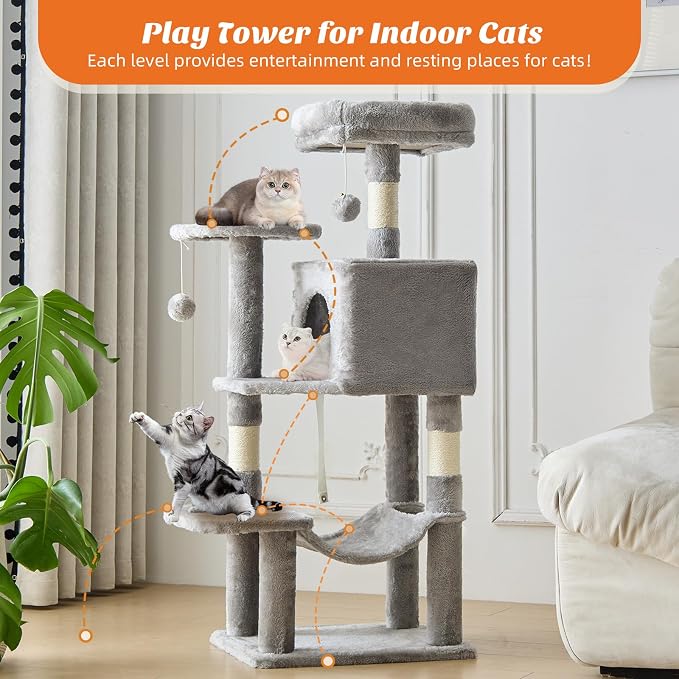 Sweetcrispy 44 inch Cat Tree Tower, Small Cat Climbing Tower - Image 4