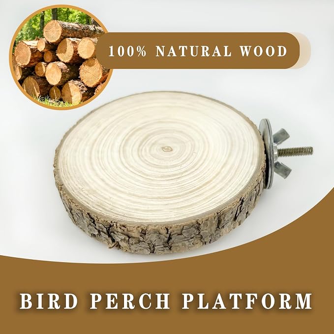 5Pcs Natural Wooden Bird Perch Set – Parrot Perch Toys, Wooden Perch Swing - Image 3
