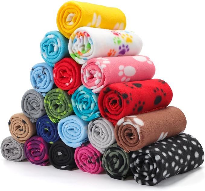 Eccliy 20 Pcs Puppy Blanket Pet Soft Fleece Dog Blankets Warm Felt Throw Sleep by Eccliy