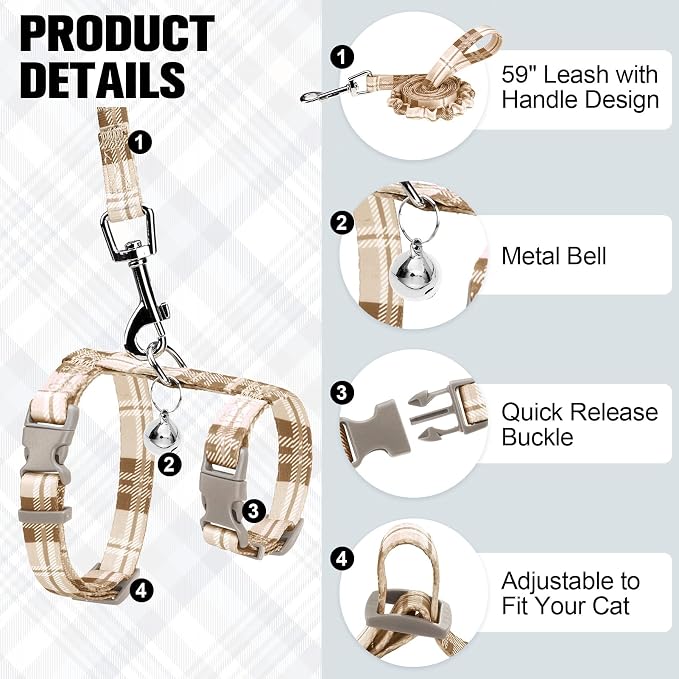 BEAUTYZOO Cat Harness and Leash Set Escape Proof - Image 2