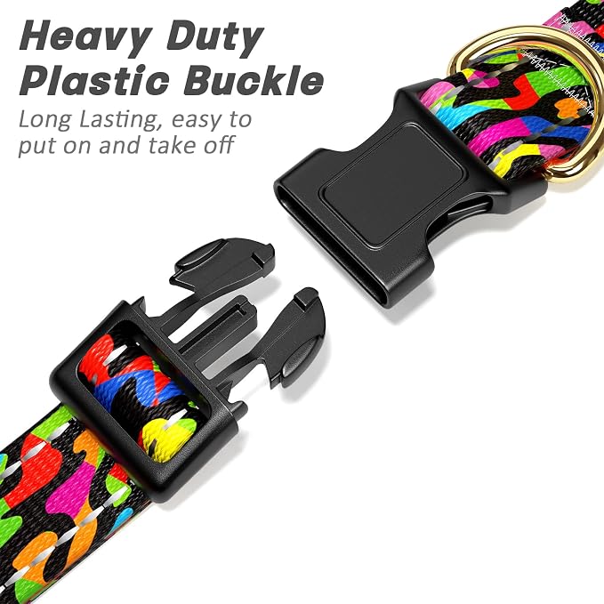 Reflective Dog Collar for Small Dogs, Cute Boho Adjustable Heavy-Duty Nylon - Image 4