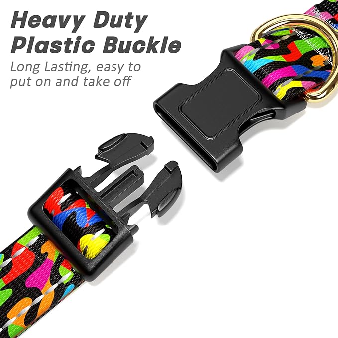 Reflective Dog Collar for Medium Dogs, Cute Boho Adjustable Heavy-Duty Nylon - Image 4