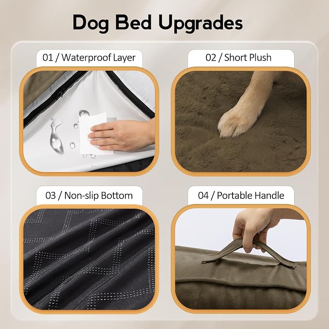 Large Orthopedic Dog Bed with Sides Big Dog Beds with Removable Washable Cover - Image 5