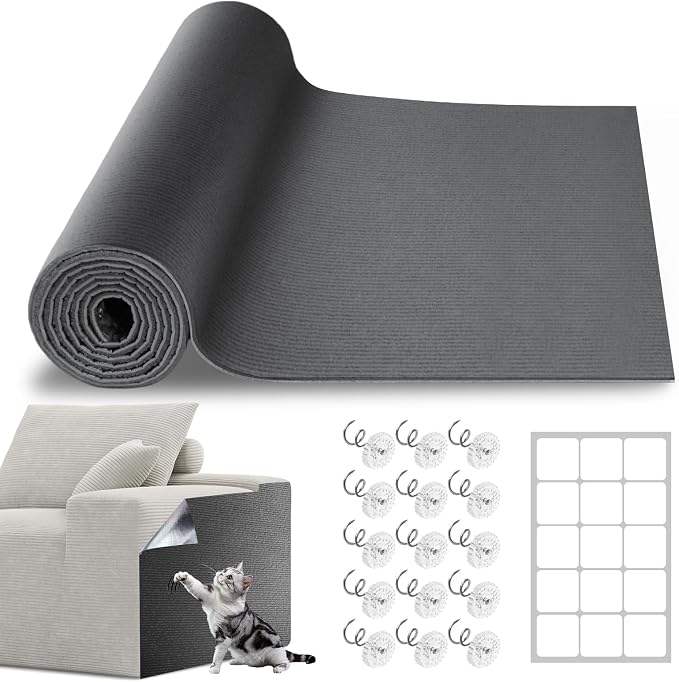 Cat Scratch Furniture Protector, 78.7"x15.8" Cat Scratching Mat, Trimmable by Vefhby