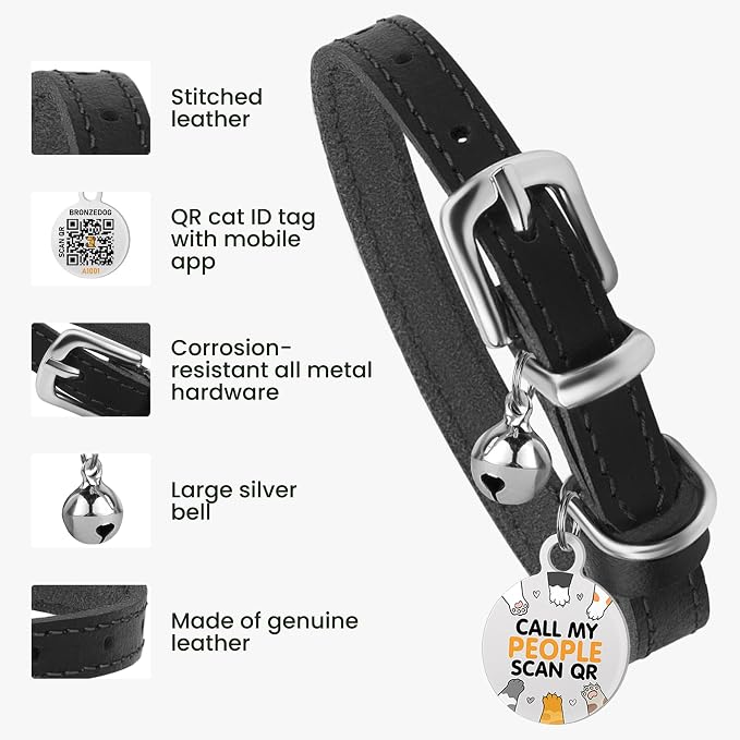 BRONZEDOG Leather Cat Collar - Image 2