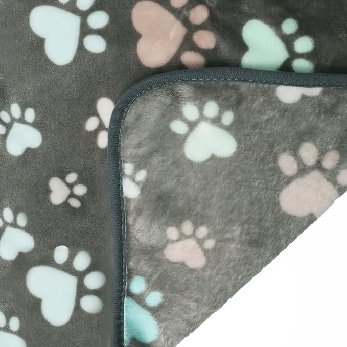 Luciphia 1 Pack 3 Blankets Fluffy Premium Fleece Pet Blanket Flannel Paw - Image 7