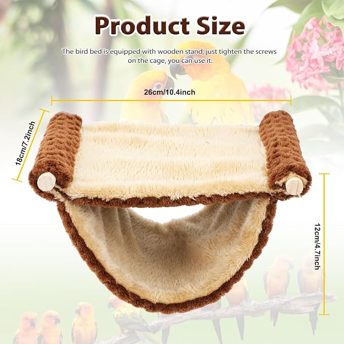 BWOGUE Winter Warm Bird Nest Bed Hanging Hammock Snuggle Hut Parrot House Tent - Image 2