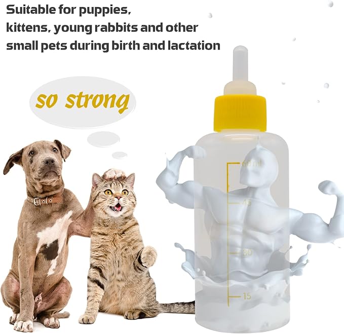 Puppy Kitten Bottle for Nursing, Newborn Baby Dog Cat Rabbit Feeding Bottles - Image 3