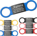 Anavia Slide On Silent Pet ID Tags, S/M/L/XL Personalized Black Stainless Steel by Anavia