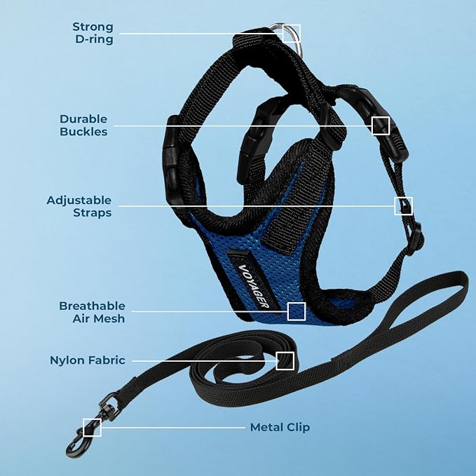 Voyager Escape-Proof Step-In Lock Cat Harness & 5ft Neoprene-Handle Leash Set - Image 3