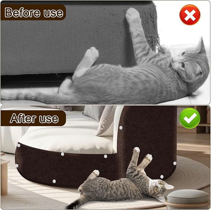 Cat Scratch Mat, 118.5"x15.9" Trimmable Self-Adhesive Cats Scratch Carpet - Image 4