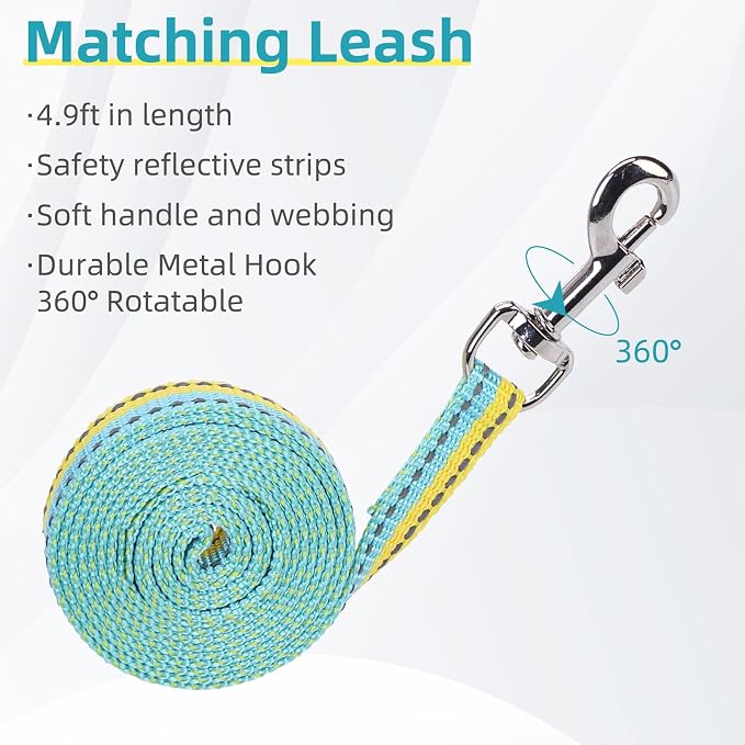 PUPTECK Adjustable Cat Harness and Leash Set Escape Proof Kitten Strap Collar - Image 6