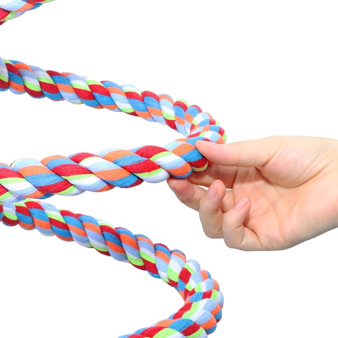 Rope Bungee Perch Bird, 118inch Kintor Pure Natural Colorful Bead Cage Chewing - Image 4