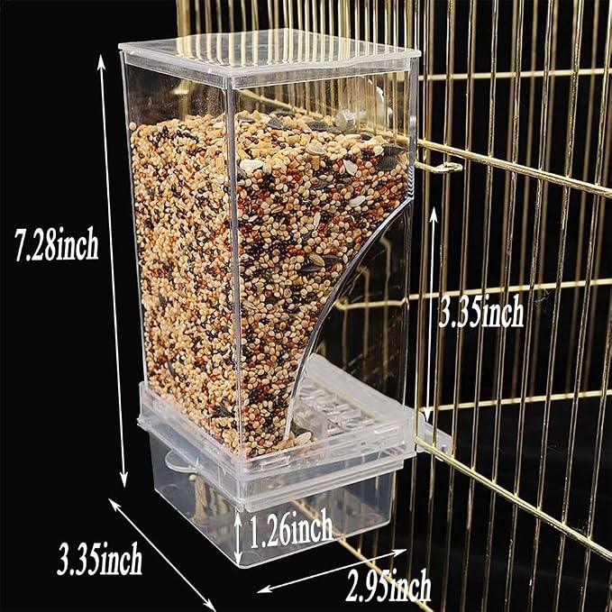Hamiledyi No Mess Bird Cage Feeder 2Pack Automatic Parrot Seed Feeders - Image 6