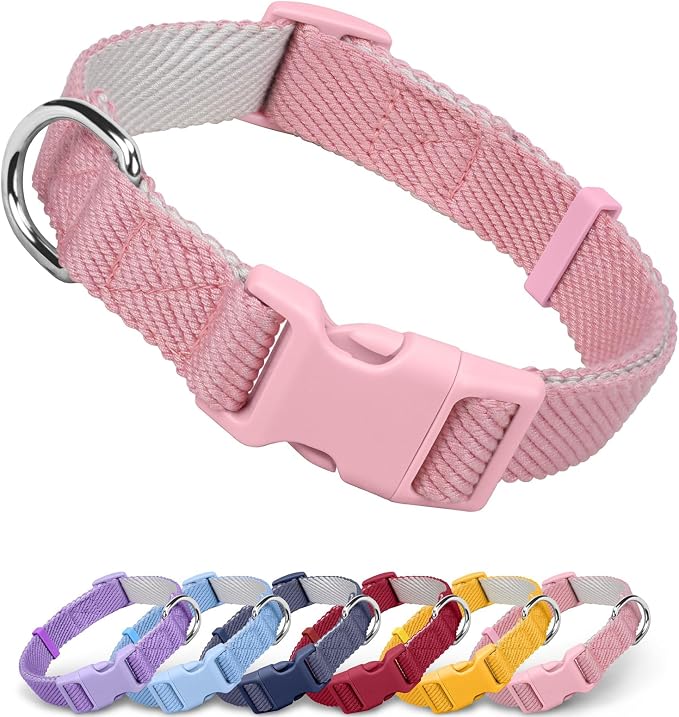 Dynmeow Soft and Breathable Cotton Dog Collar, Durable Adjustable Cute Female by Dynmeow