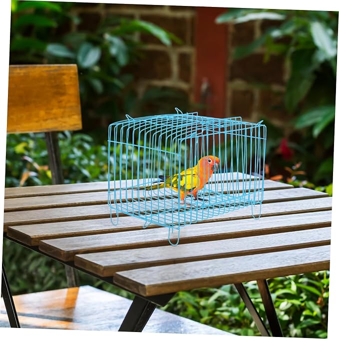 Milisten Portable Bird Carrier Travel Cage Lightweight Handheld Wire Cage - Image 2